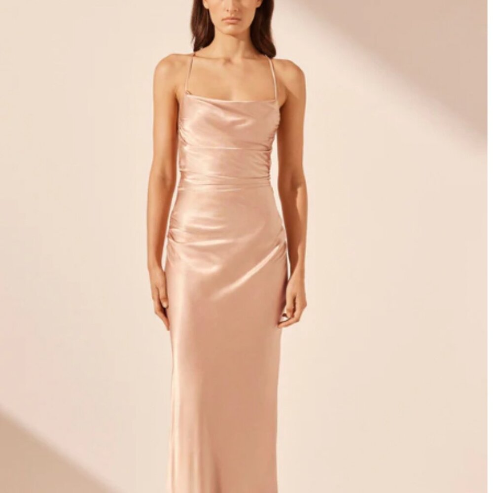 Shona Joy - La Lune Lace Back Maxi Dress - Desert Rose